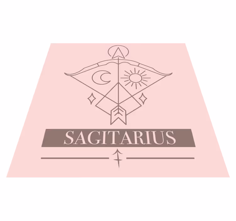 Sagittarius pink card zodiac sign design rug - TenStickers