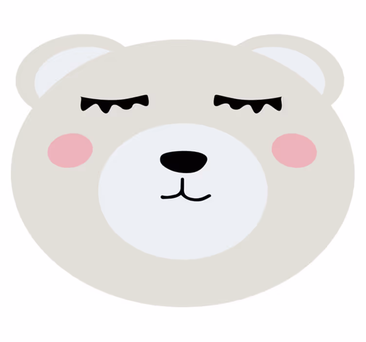 Bear Face Design playroom vinyl rug - TenStickers
