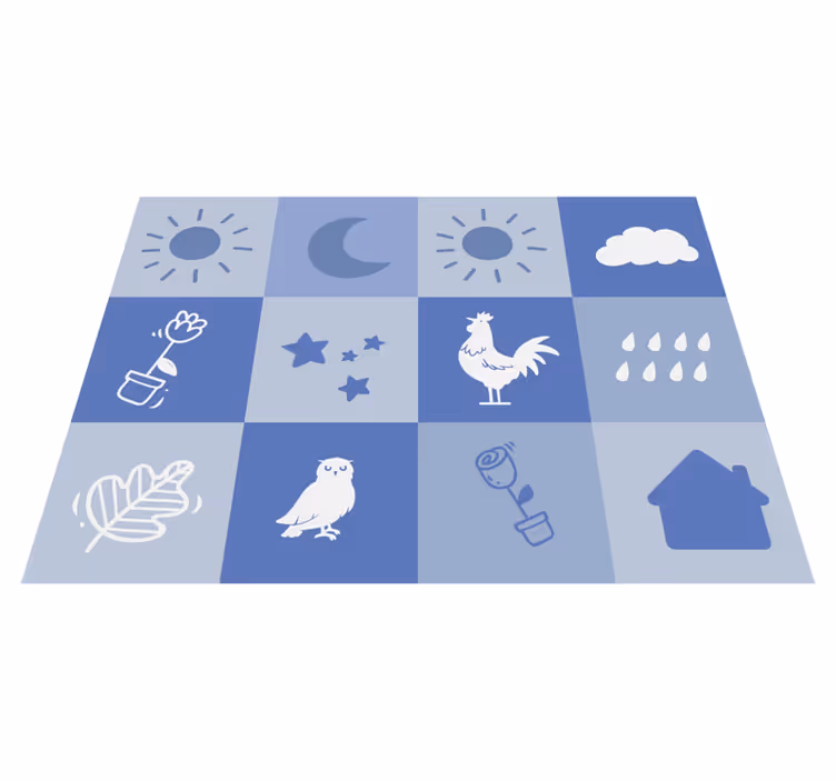Nursery Checkerboard playroom vinyl rug - TenStickers