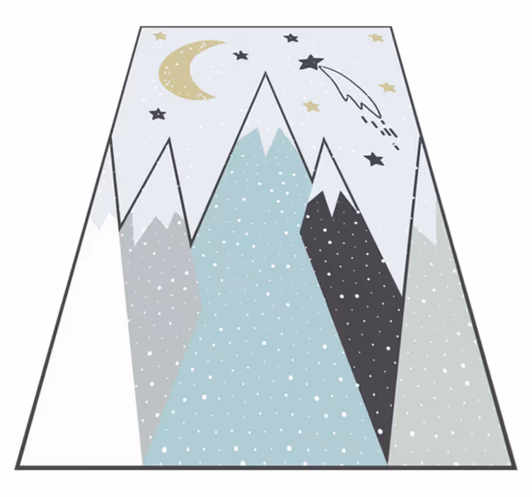 Mountainous Night Sky playroom vinyl rug - TenStickers