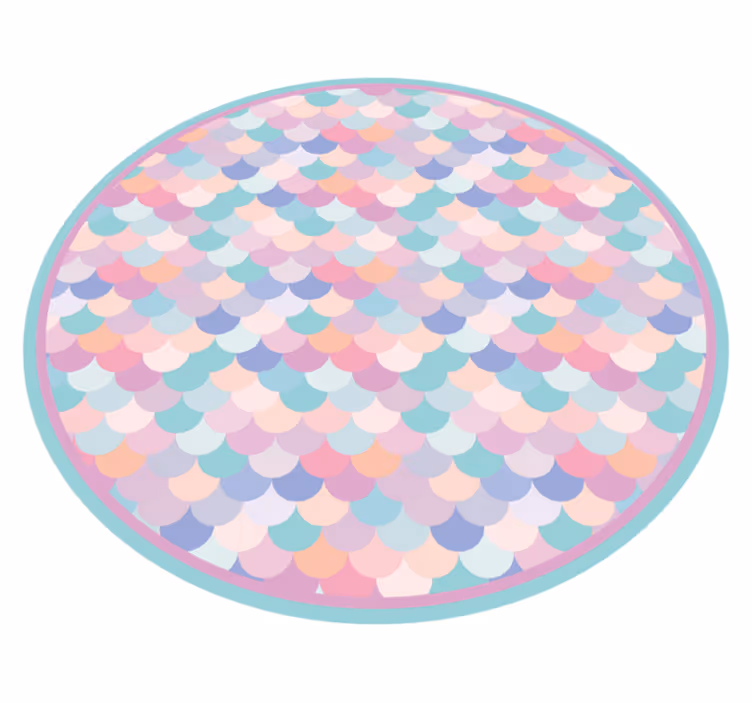 Mermaid Scale Pattern stripes vinyl floormat - TenStickers