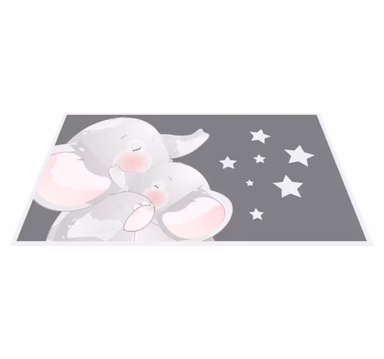 Sleeping Elephants playroom vinyl rug - TenStickers