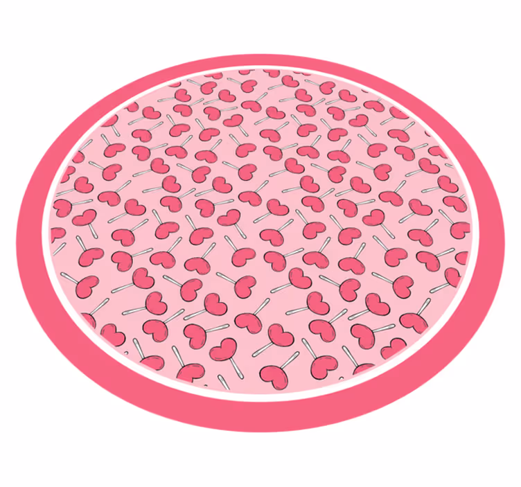 Hearthshaped lollipops teen vinyl rug - TenStickers