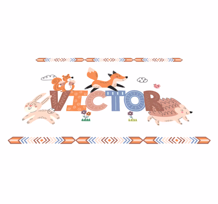 Customizable Critters personalized vinyl rug - TenStickers