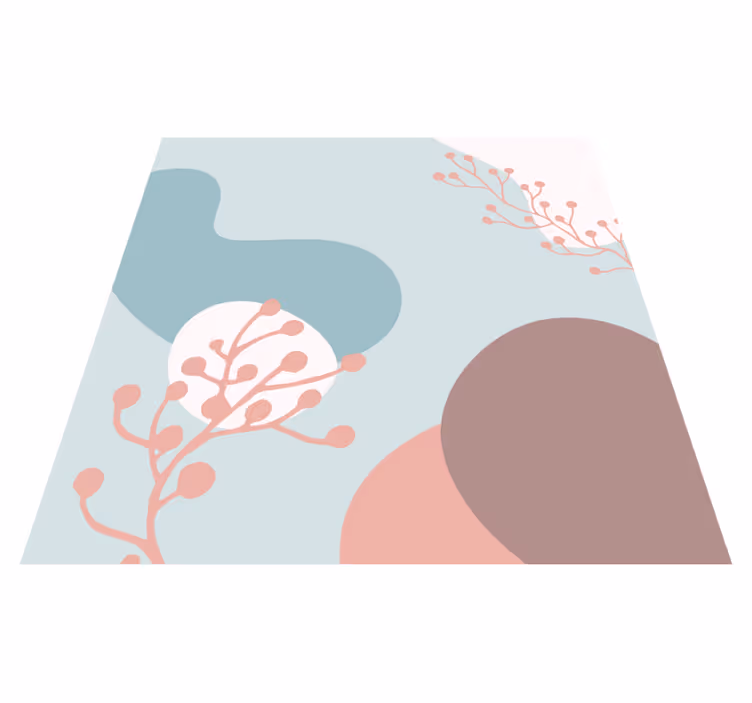Abstract Botanical Shapes flower vinyl rug - TenStickers