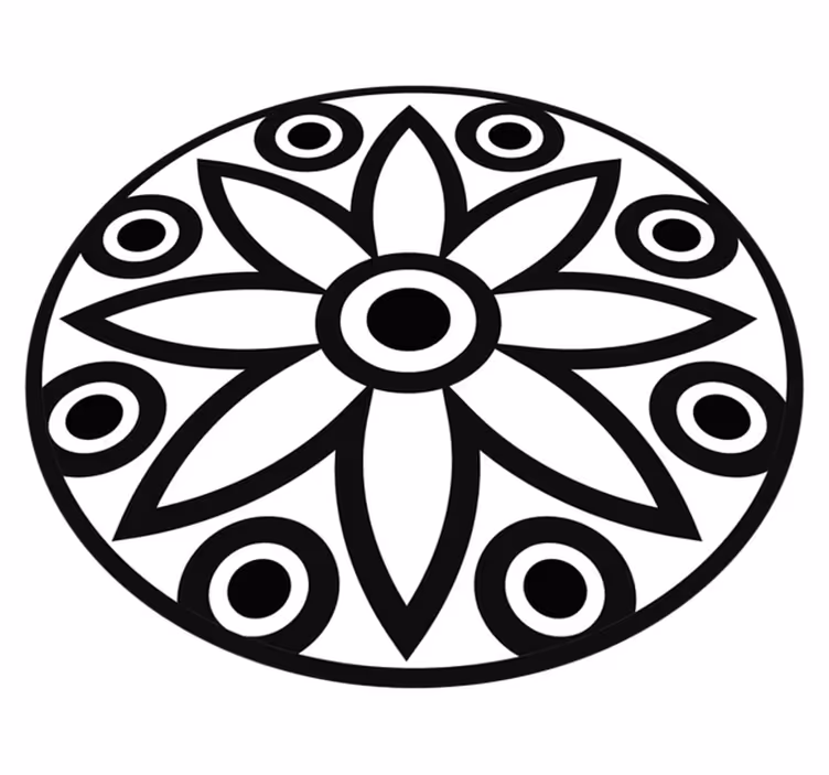 Circular Mandala Design geometric vinyl rug - TenStickers