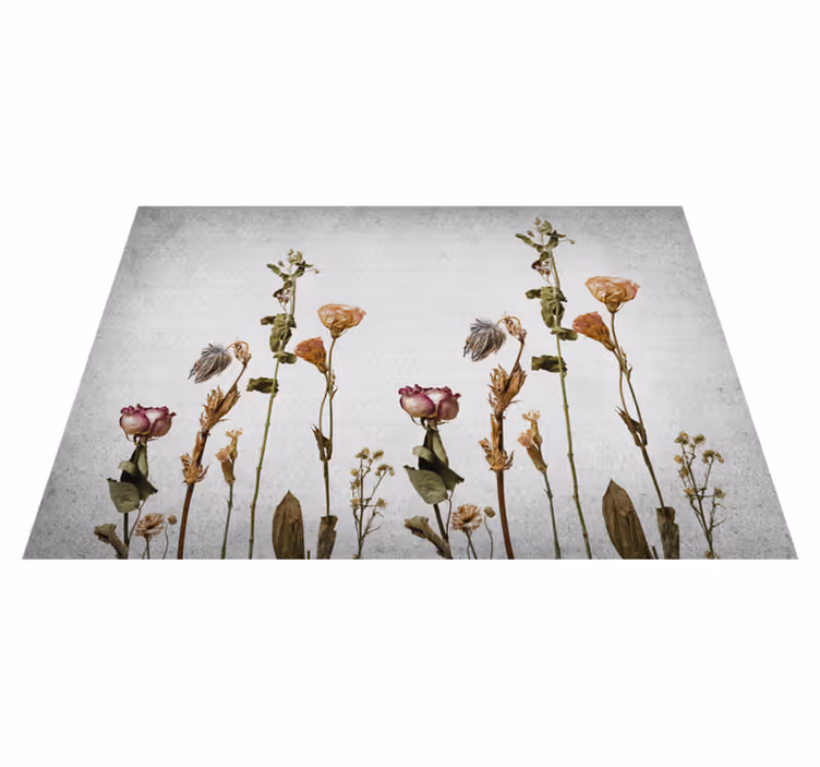 Botanical Imagery flower vinyl rug - TenStickers