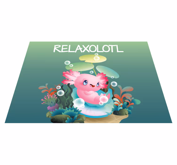 RELAXOLOTL POND vinyl rug - TenStickers