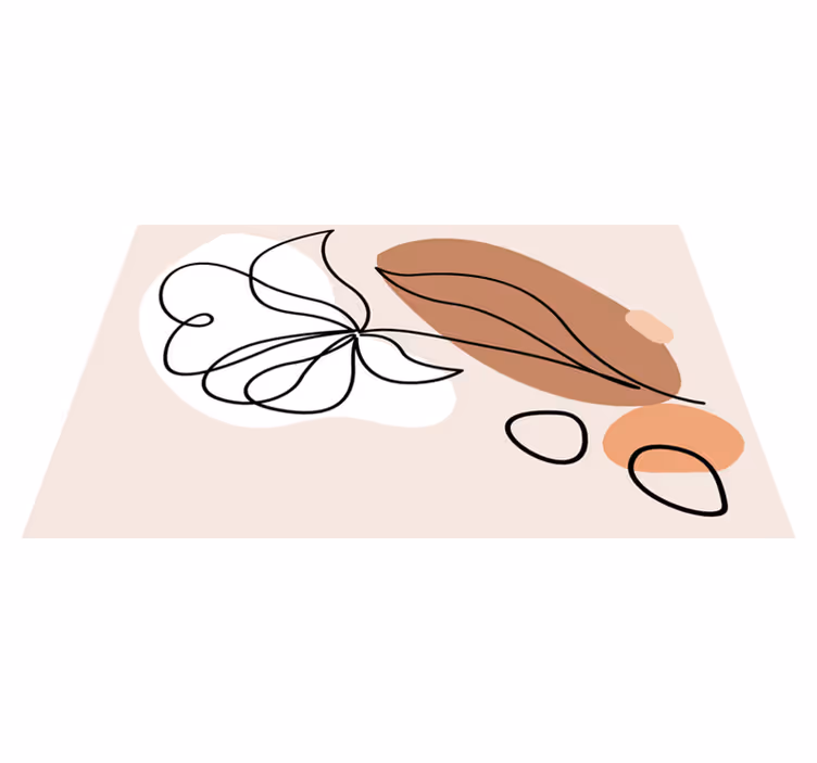 Abstract Floral Pattern flower vinyl rug - TenStickers