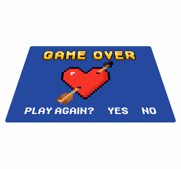 Game over heart with arrow custom rug - TenStickers