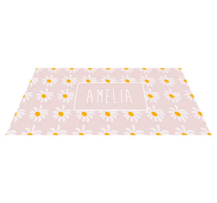 Custom Daisy Pattern personalized vinyl rug - TenStickers