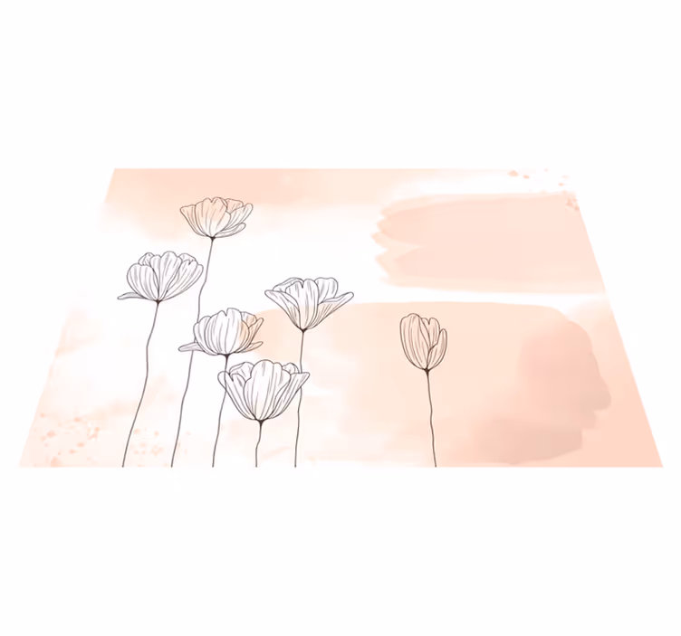 Flowers line vinyl floral rug - TenStickers