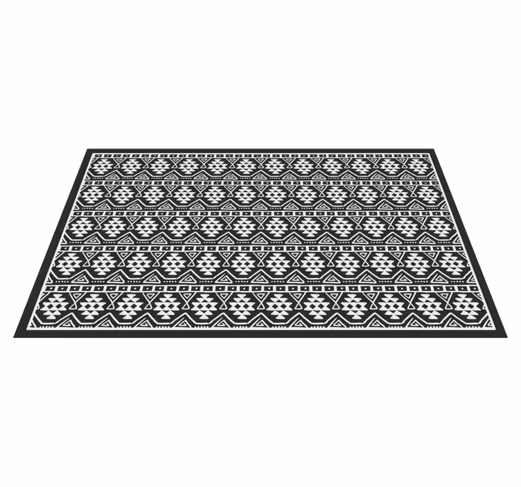 Black and white bohemian pattern ethnic rug - TenStickers