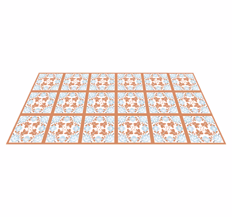 Floral Mediterranean tiles carpet - TenStickers