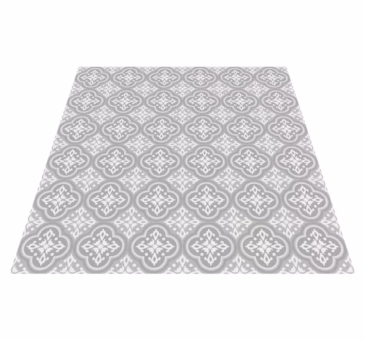 grey hydraulic tiles kitchen mat - TenStickers