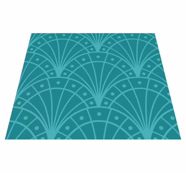 Artdeco style turquoise rug - TenStickers