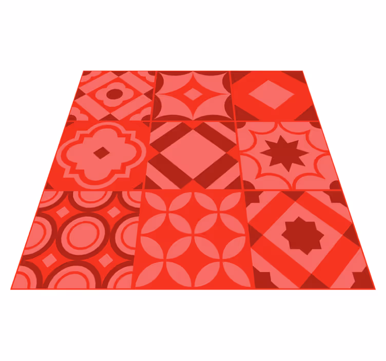 red tiles  kitchen mat - TenStickers
