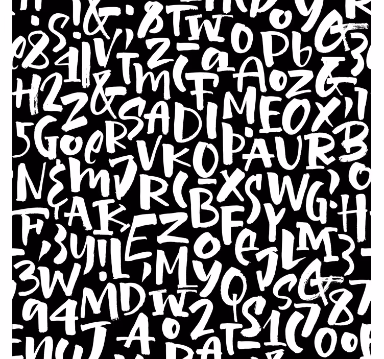 Black and white letter wallpaper - TenStickers