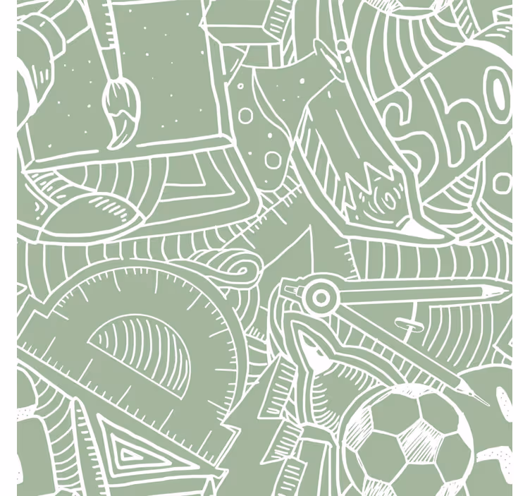 green school chalk teenager wallpaper - TenStickers