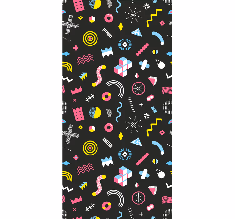 Dynamic retro shapes vintage wallpaper - TenStickers