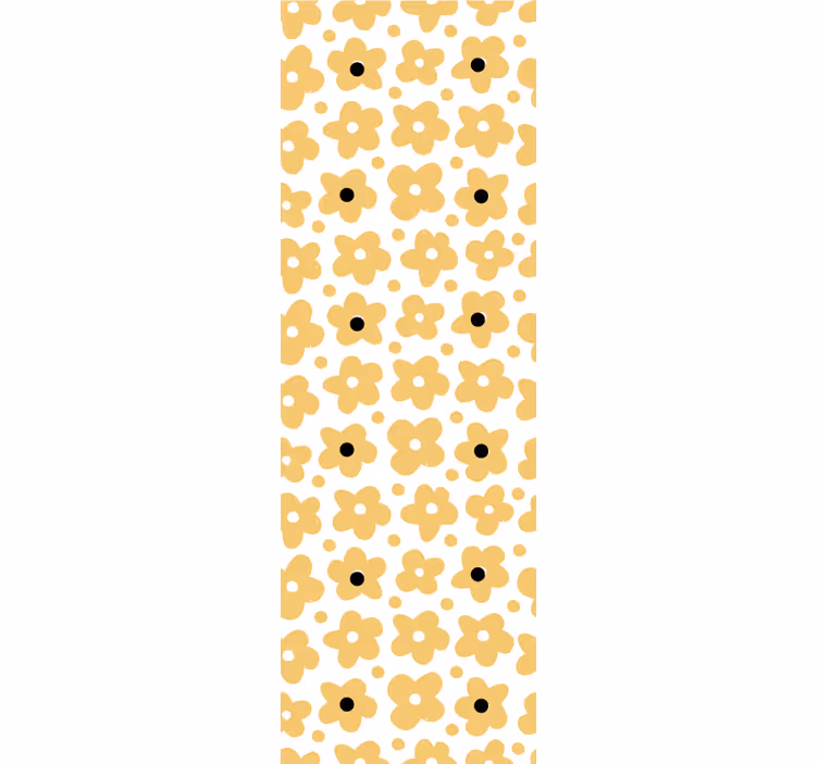 Yellow simple motif flower wallpaper - TenStickers