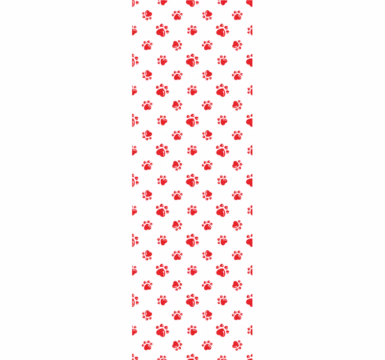 Red paw prints dogs wallpaper - TenStickers