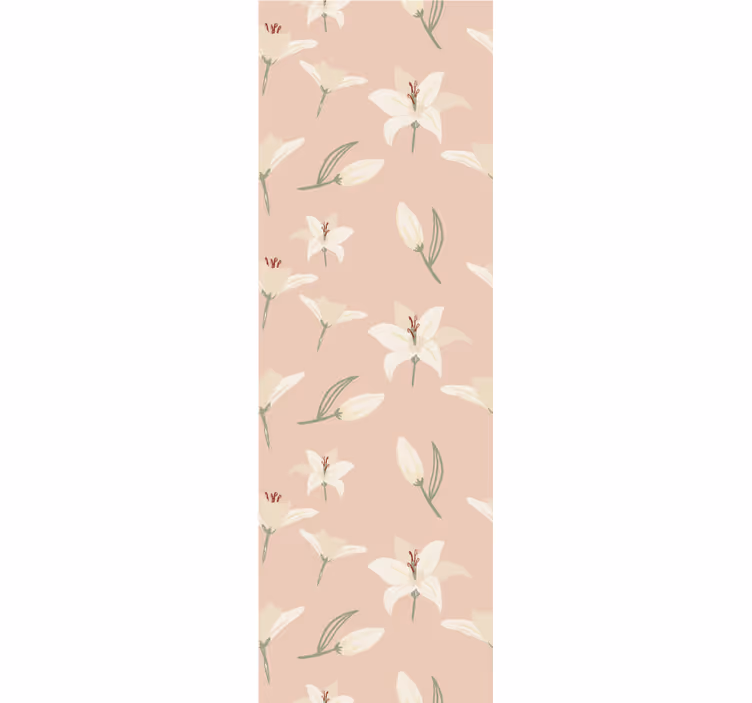 Beige delicate floral motif flower wallpaper - TenStickers