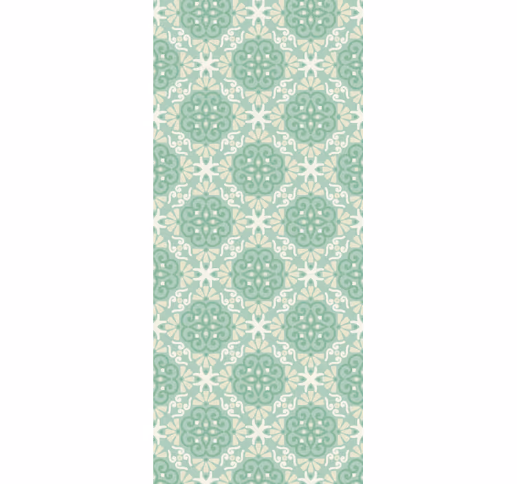 Soft green circular motif ornamental wallpaper - TenStickers