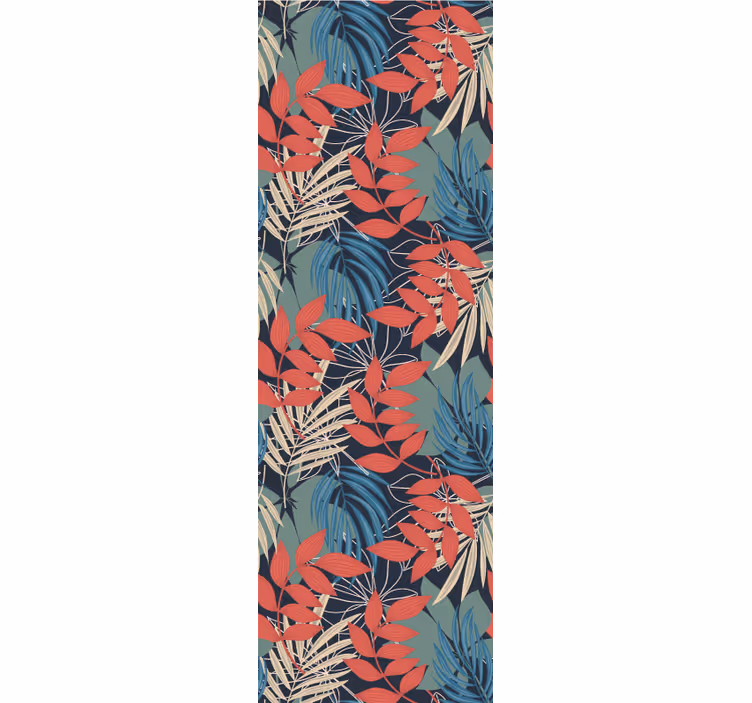 Blue coral jungle leaf wallpaper - TenStickers