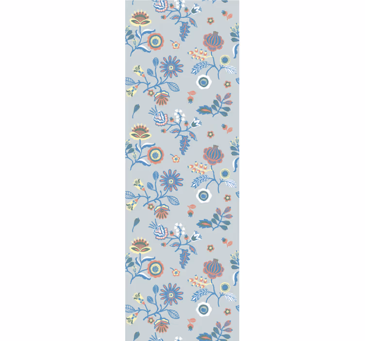 Illustrative bloom design flower wallpaper - TenStickers