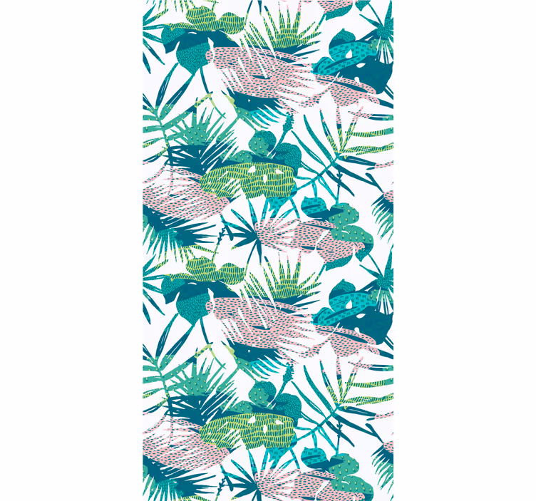 Botanical leaf burst jungle wallpaper - TenStickers