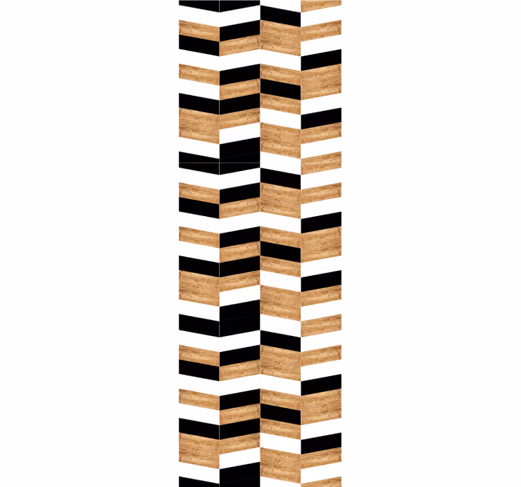 Chevron Wood Design horizontal striped wallpaper - TenStickers