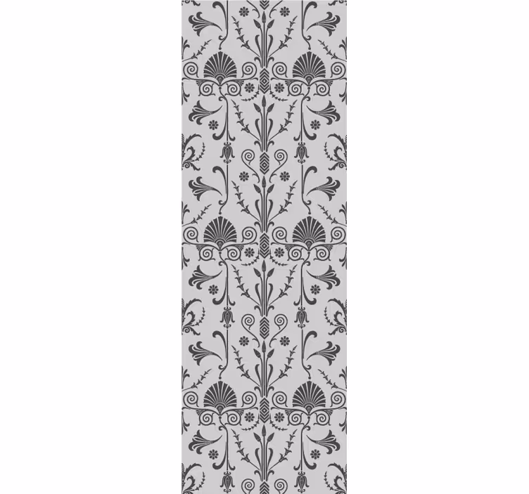 Elegant grey details floral ornament wallpaper - TenStickers