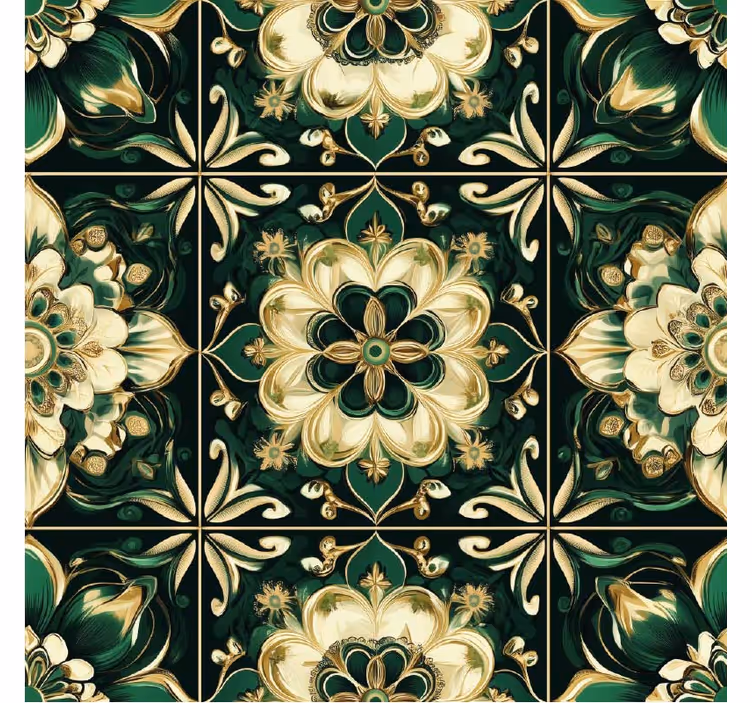 Botanical mosaic tiles kitchen wallpaper - TenStickers