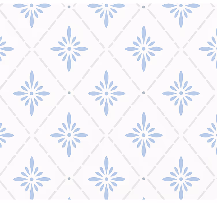 Blue rhombus tiles kitchen wallpaper - TenStickers