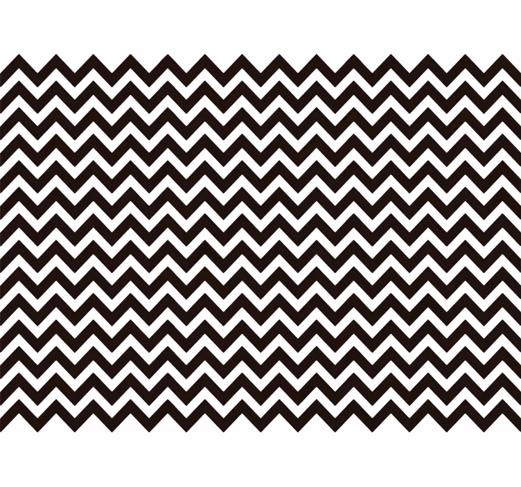Vertical line wallpaper in black and white zigzag - TenStickers
