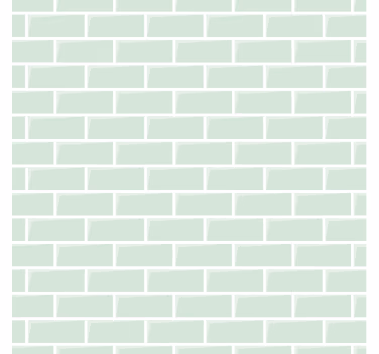 Brick wallpaper in elegant green pattern - TenStickers