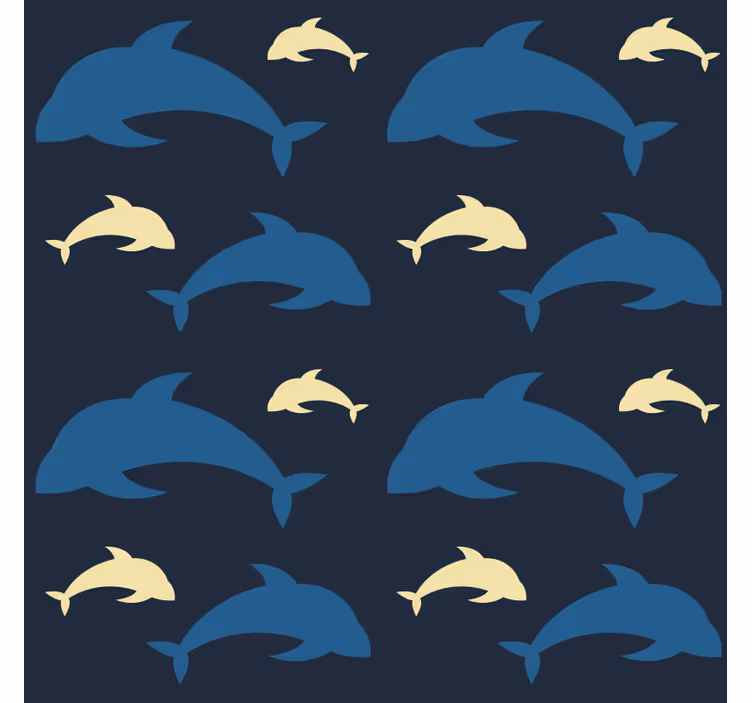 Bedroom wallpaper with 3 dolphins in the sea - TenStickers