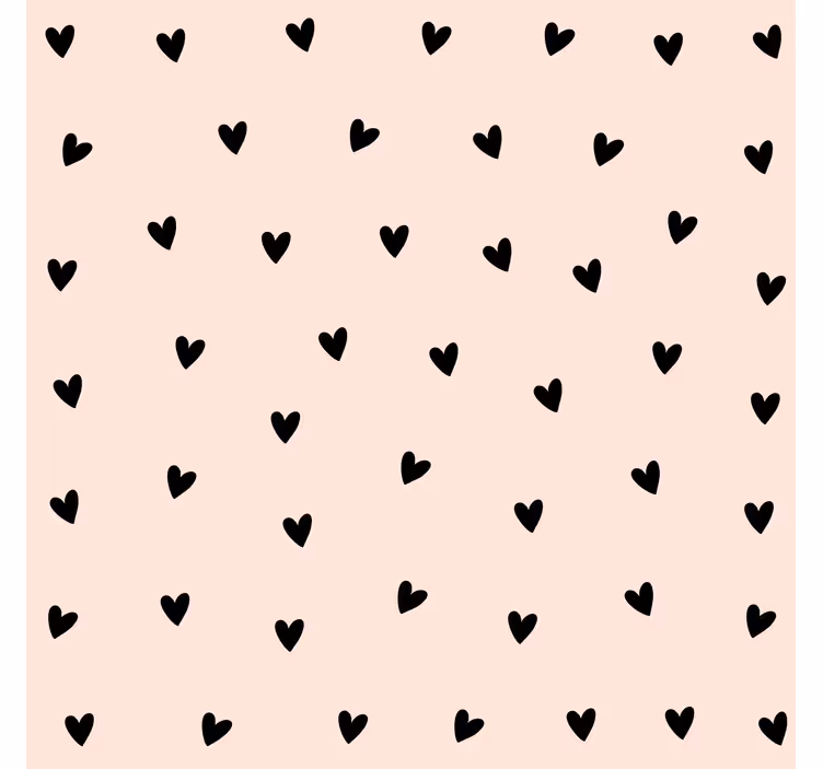 Bedroom wallpaper black heart design - TenStickers