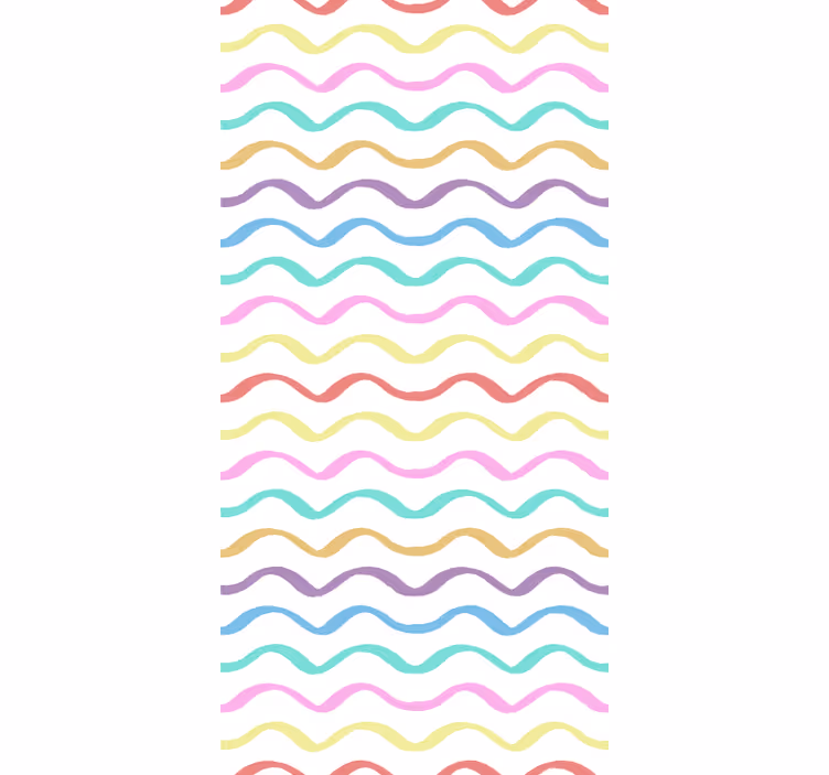 Ornamental wallpaper in vibrant wave pattern - TenStickers