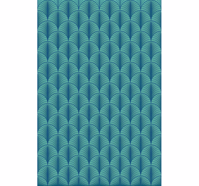 Living room wallpaper in soft green and blue - TenStickers