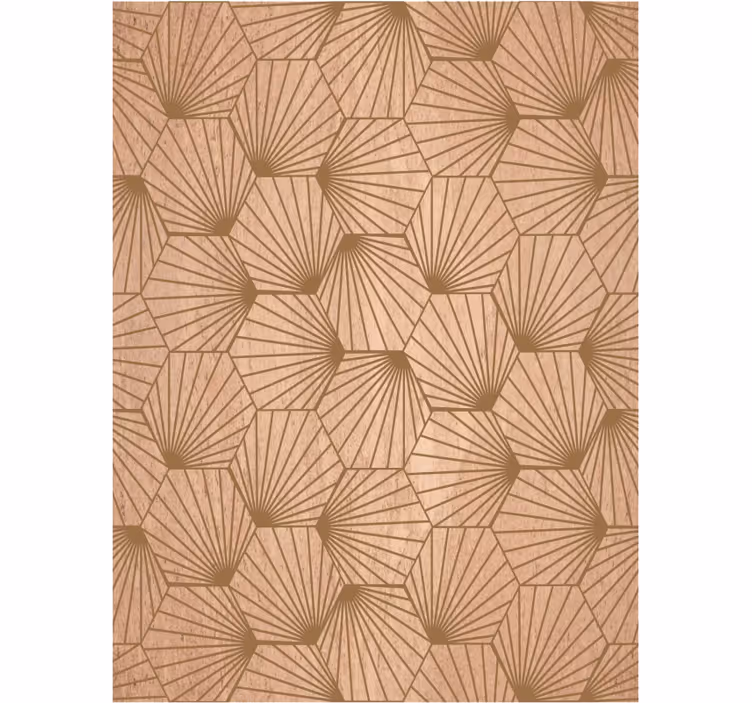 Living room wallpaper in brown hexagon lines - TenStickers