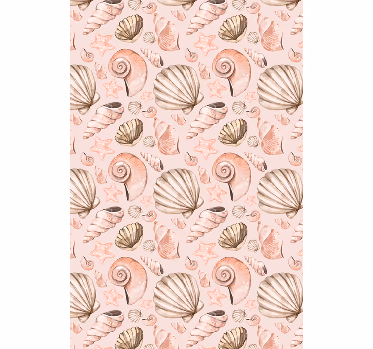 Animal wallpaper in pastel seashells - TenStickers