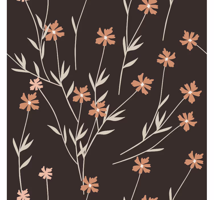 Texture pattern wallpaper brown flowers kallax - TenStickers