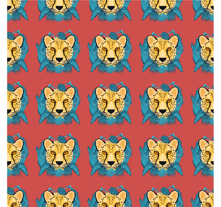 Texture pattern wallpaper with oriental leopard design - TenStickers