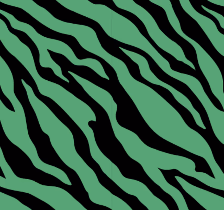 Animal wallpaper green zebra design - TenStickers
