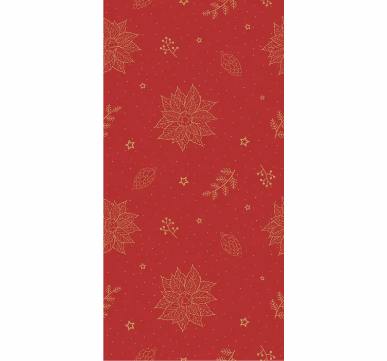 Christmas wallpaper vintage floral design - TenStickers