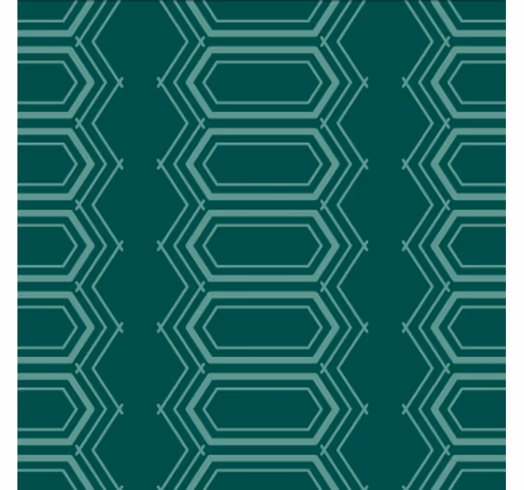Dining room wallpaper geometric green circle design - TenStickers