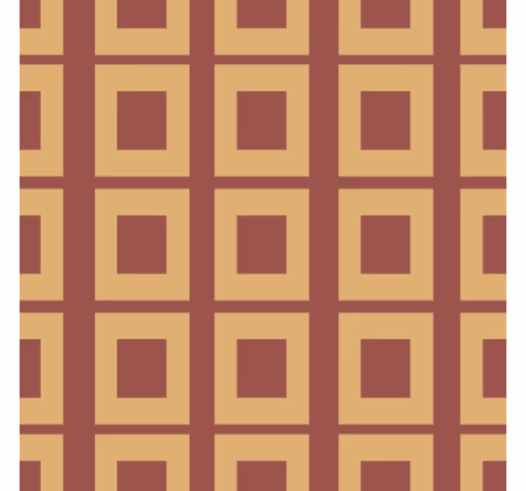 Dining room wallpaper geometric pattern orange squares - TenStickers