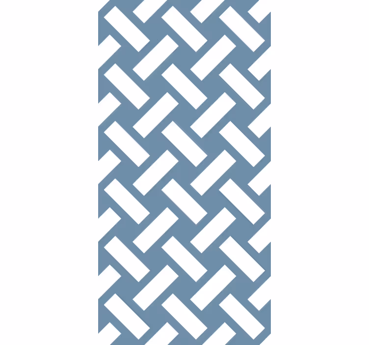 Dining room wallpaper in geometric blue squares - TenStickers